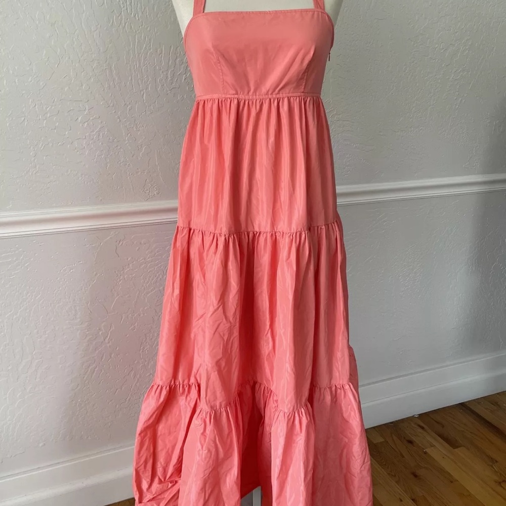 NWT J. Crew Coral Taffeta Maxi Dress